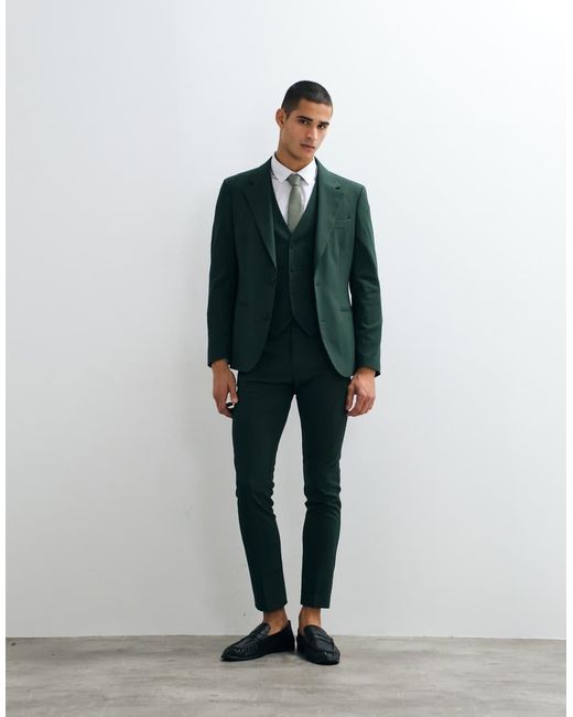 ASOS Green Skinny Suit Blazer for men