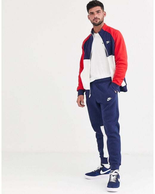 Nike – Trainingsanzug-Set in Marine/Rot/Weiß in Blue für Herren