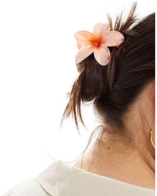 Pieces Orange Hawaiian Flower Hair Claw