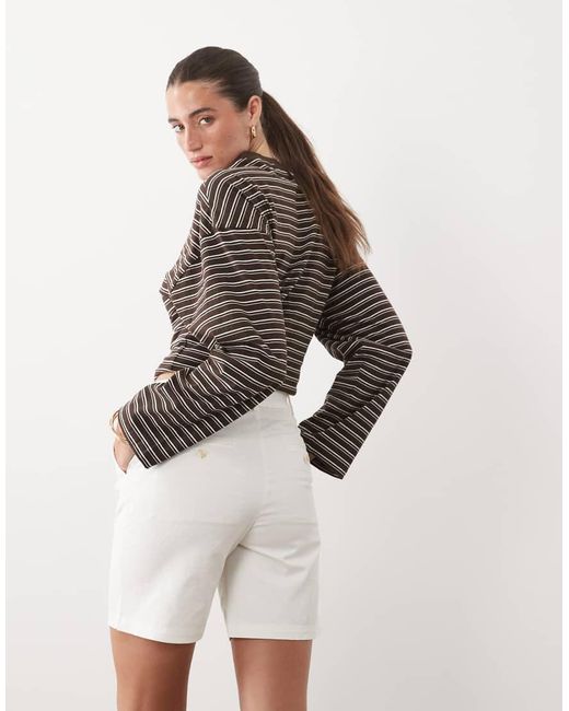 Gant White High Waist Mom Shorts
