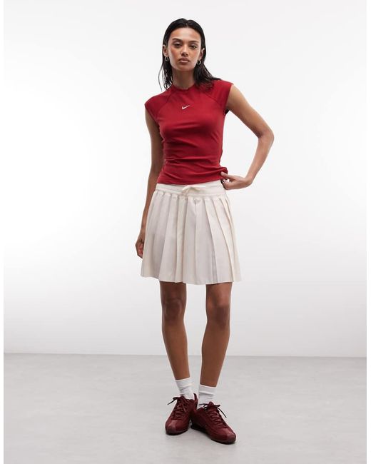 Nike Red Pleated Mini Skirt