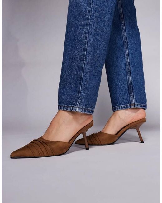 Public Desire Blue Apricot Heeled Mules