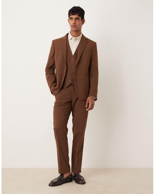 ASOS Brown Slim Suit Jacket for men