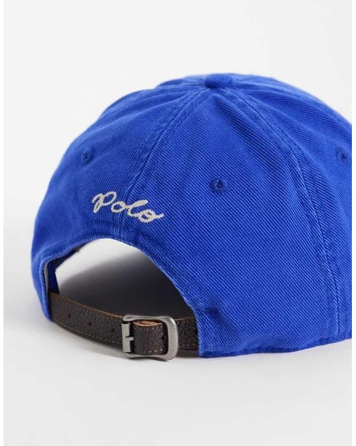 Polo Ralph Lauren Blue Script Logo Baseball Cap for men