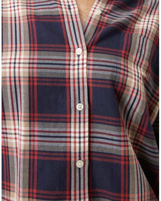 Gant Brown Relaxed Fit Flannel Checked Shirt