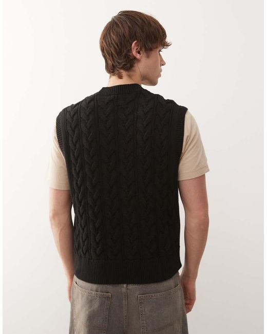 Chaleco De Punto De Ochos De Weekday de hombre de color Black