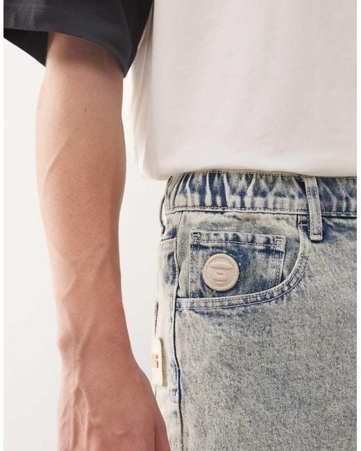 Aape By A Bathing Ape Pink Aape By A Bathing Ape Logo Denim Shorts for men
