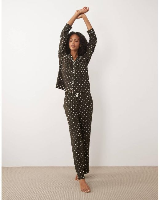 Threadbare Black Button Down Super Soft Pajama Set