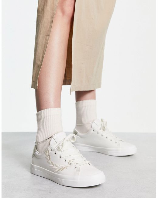 Fred Perry White Lottie Branded Trainer