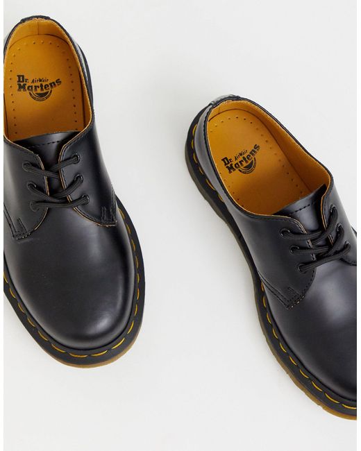 Dr. Martens Leather 1461 3-eye Gibson Flat Shoes-black - Lyst