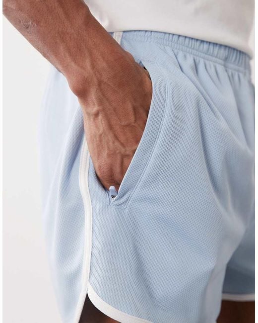 4505 White Retro Mesh 3" Quick Dry Gym Short for men