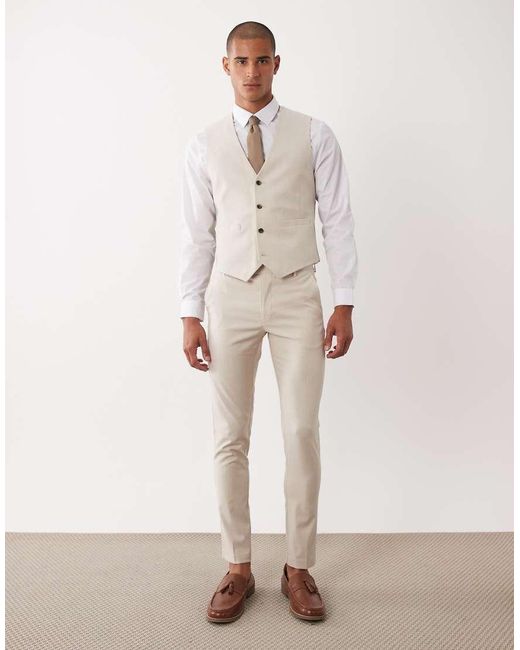ASOS Natural Skinny Suit Waistcoat for men