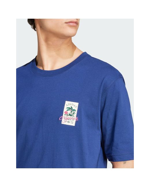 T-shirt à imprimé graphique Adidas Originals pour homme en coloris Blue