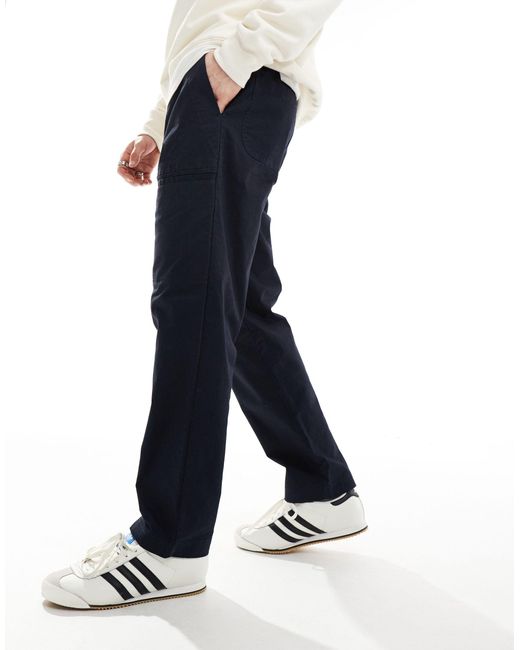 Armani Exchange Blue Drawstring Tailoring Fabric Trousers for men