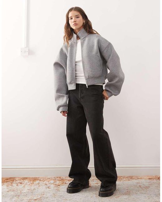 Weekday Oversized Trainingsjack Van Een Stof in het Gray