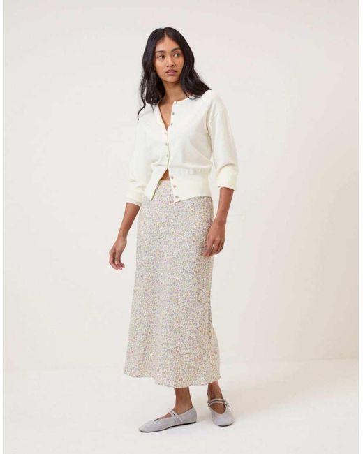 Nobody's Child Natural Ditsy Floral Mila Midi Skirt