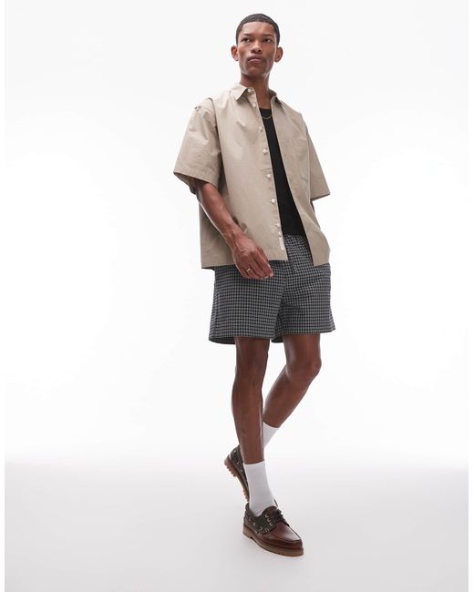 ARKET Natural Pure Cotton Poplin Shirt With Short Sleeves for men