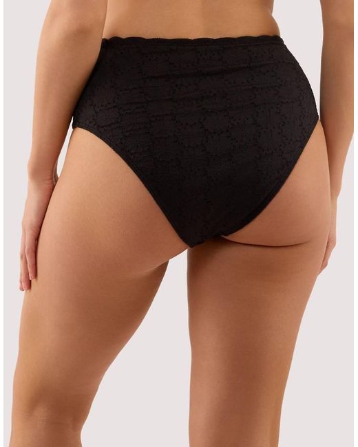 Peek & Beau Black Nikki Broderie Scallop High Waist Bikini Brief