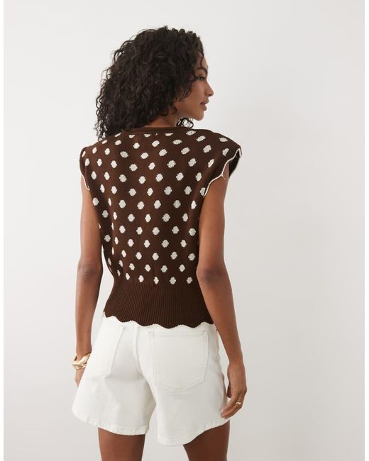 Miss Selfridge Multicolor Knitted Top With Deep Waistband