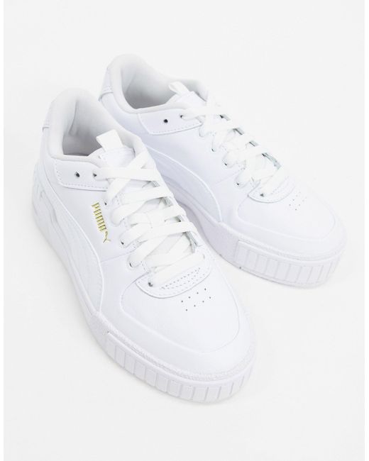 PUMA Leer Cali Sport - Sneakers Met Dikke Zool in het Wit - Bespaar 13% -  Lyst