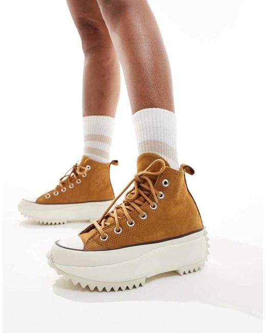 Converse White Run Star Hike Hi Trainers