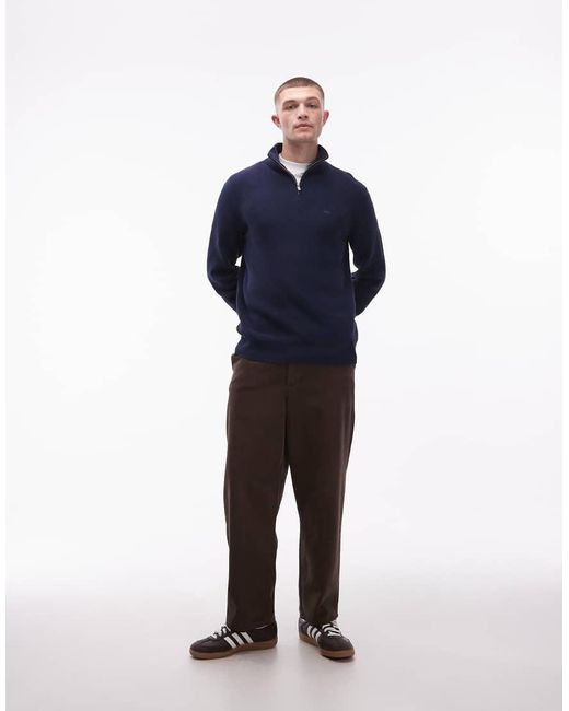 Levi's Blue 1/4 Zip Knitted Jumper for men