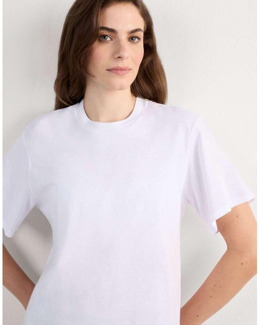 Intimissimi White Boxy Fit Short-Sleeved Cotton Top