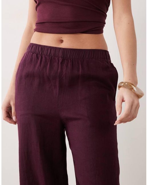 Mango Red 100% Linen Trouser