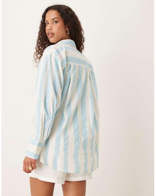 ASOS White Linen Blend Oversized Shirt