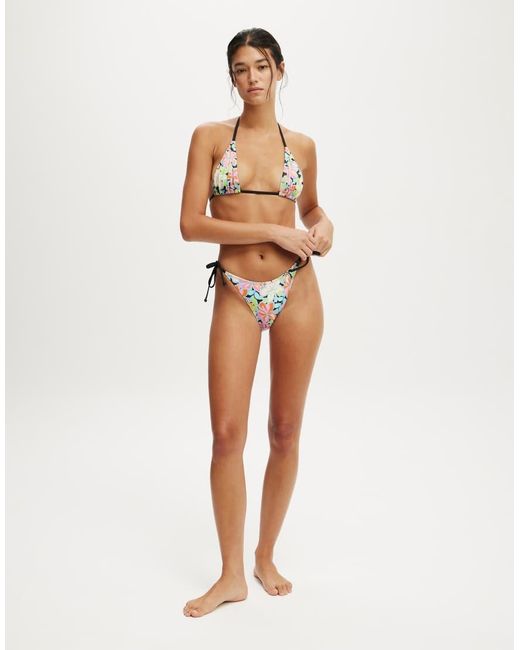 Cotton On White Fixed Tie Side Brazilian Bikini Bottom