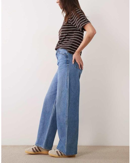Mango Blue S 100% Cotton Barrel Jean