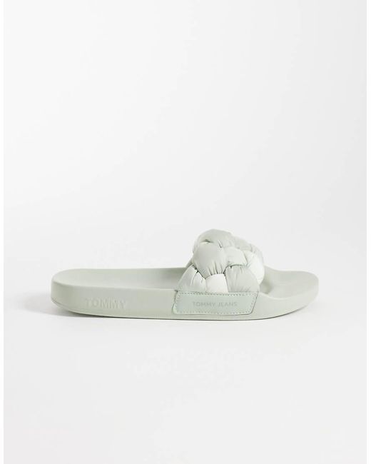 Tommy Hilfiger Gray Braided Slides