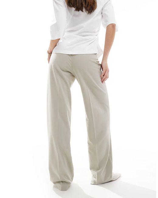 Pull&Bear White Straight Leg Tailored Trouser