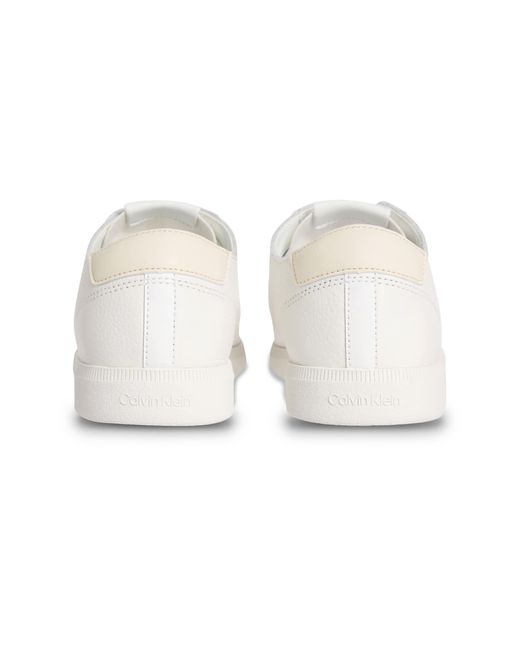 Calvin Klein – cupsole-sneaker aus em leder in White für Herren