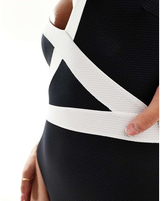 Accessorize Blue Contrast Trim Swimsuit