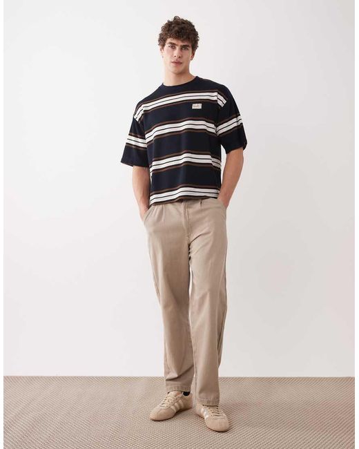 ASOS Blue Heavyweight Boxy Oversized T-shirt With Chest Embroidery for men