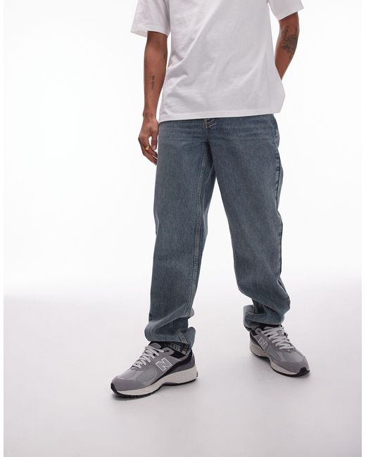 Topman Gray Straight Jeans for men