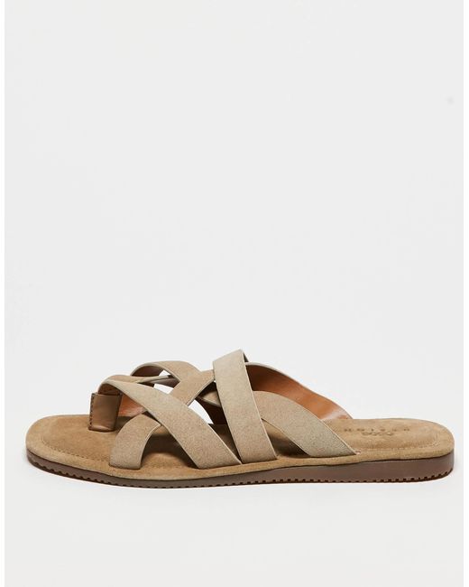 Sandales à brides en daim - taupe ASOS pour homme en coloris Natural