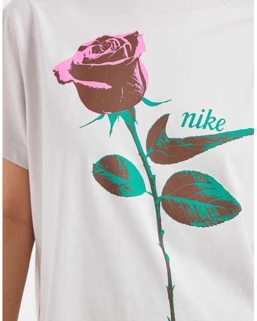 Nike White Rose Graphic Oversized T-shirt