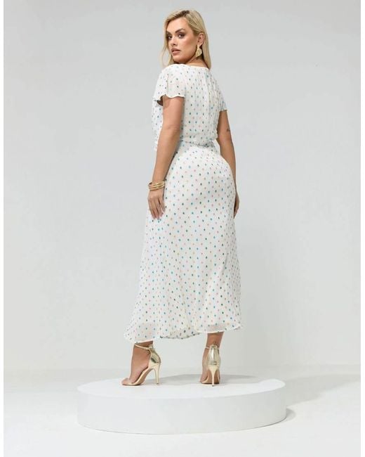 Yours Clothing White Dobby Twist Front Maxi Dress