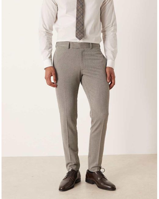 ASOS Natural Skinny Suit Pants for men