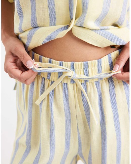 ASOS Natural Linen Blend Co-Ord Shorts