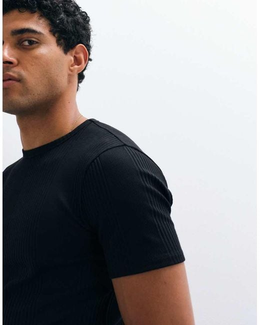ASOS Black Muscle Fit T-shirt for men