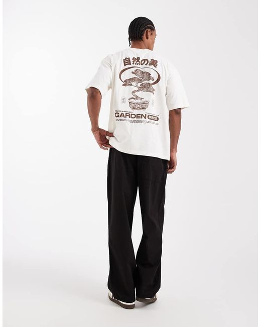 ASOS White Oversized T-shirt With Bonsai Graphic for men