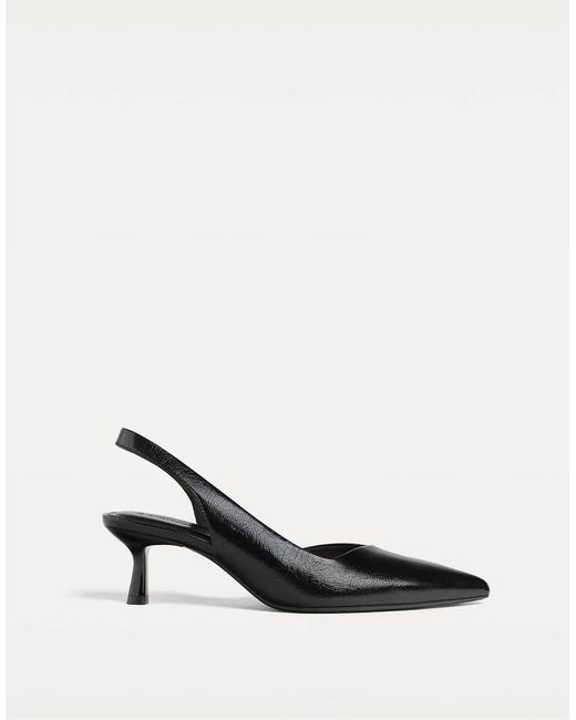 Stradivarius Black Kitten Heel Slingback
