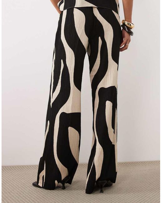 Mango Black Nikita Crinkle Straight Trouser Co-ord