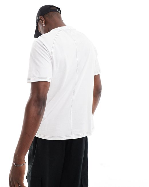 T-shirt à surpiqûres contrastantes Another Influence pour homme en coloris White