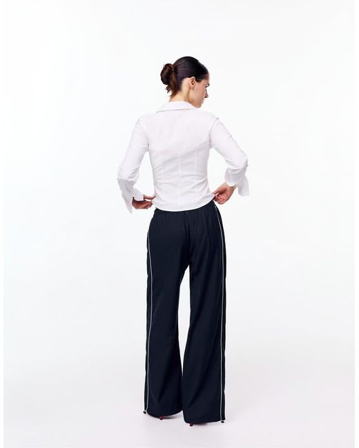 Pull&Bear White Contrast Tracksuit Trousers