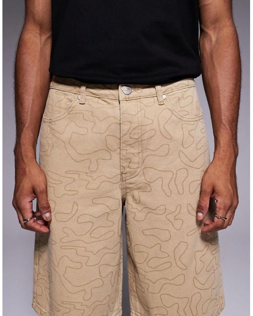 Liquor N Poker Natural Relaxed Denim Jorts for men
