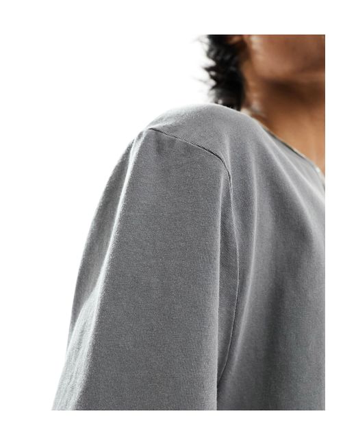 T-shirt pesante vestibilità comoda color antracite slavato di ASOS in Gray da Uomo